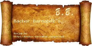 Bachor Barnabás névjegykártya